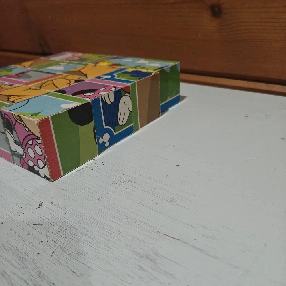 Disney Melissa & Doug MICKEY & FRIENDS Wooden Cube Puzzle 16 pieces 6 puzzles B3